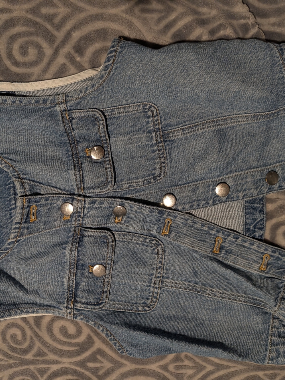 Madewell Light Blue Denim Vest with Snap Front